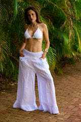 Linen Pant Tie Pocket 5681